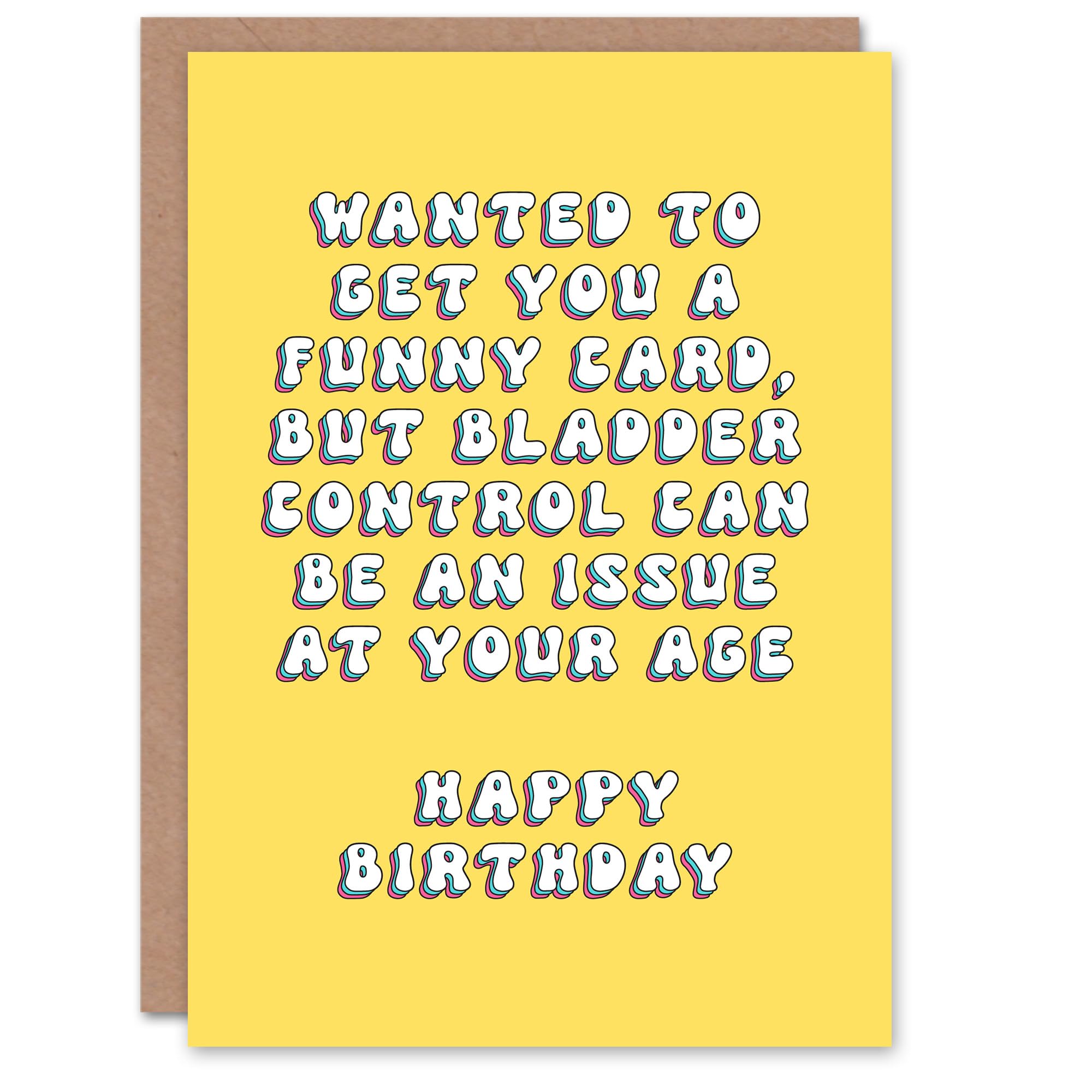 Artery8 Birthday Card Bladder Control Age Issue Fun Funny Happy Joke Humour For Grandma Gran Granny Nan Nanna Greeting Card