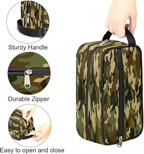 Miniatura 3 de Neceser portátil de viaje, kit de Dopp, organizador de cosméticos, bolsa de maquillaje, bolsa de afeitado para ducha para hombres y mujeres, Camo,