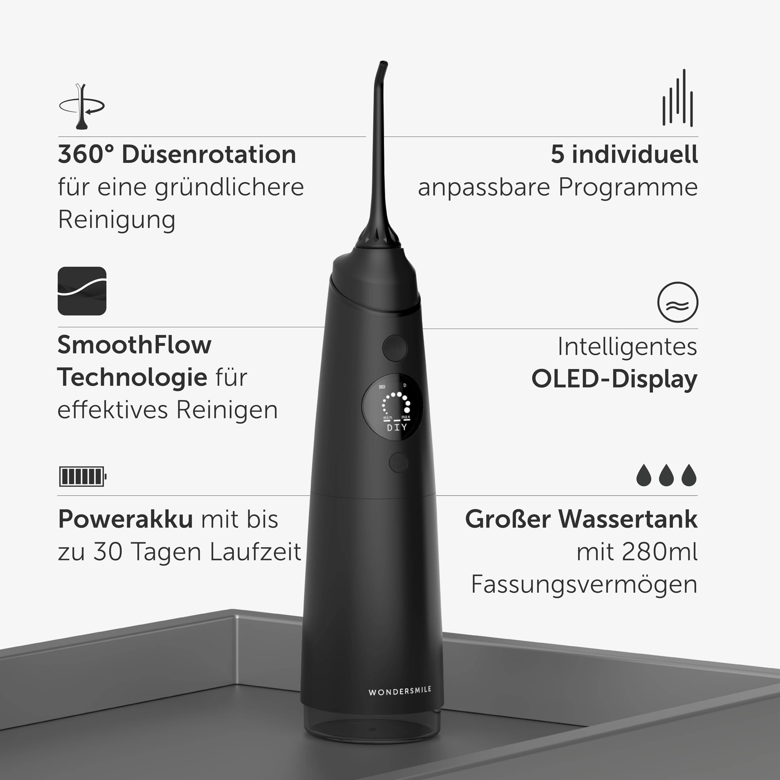 Uniquesmile Zahnaufhellung Whitening Strips Bundle mit Schallzahnbürste & Munddusche- Testsieger 2024-100 Tage risikofrei testen (40 Stück/Ultimate Black)