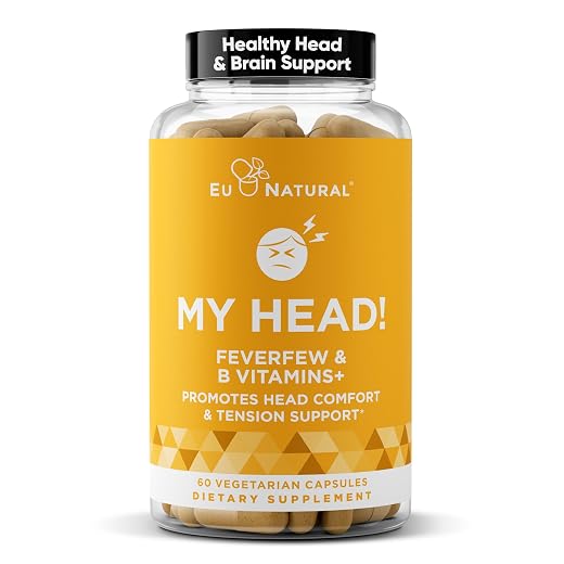 My Head! Headache Vitamins – Sensitivity, Tension, Comfort, Healthy Head Function for A Clear Mind – Fast acting Magnesium, Feverfew, Boswellia, Vitamin D, Ginger, & More – 60 Soft Capsules
