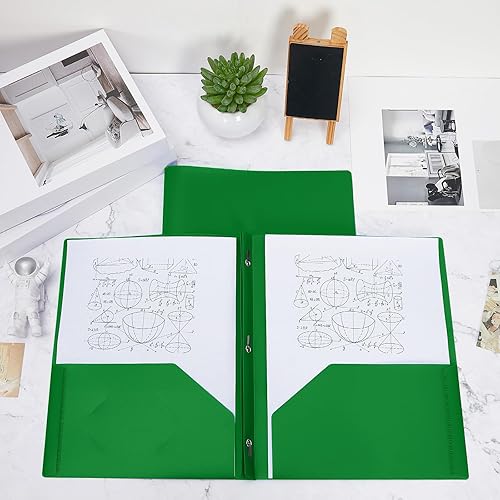 Miniatura 10 de Lincia 100 carpetas de plástico con bolsillos y carpetas de puntas con puntas, carpetas de plástico con 2 bolsillos para oficina, escuela,