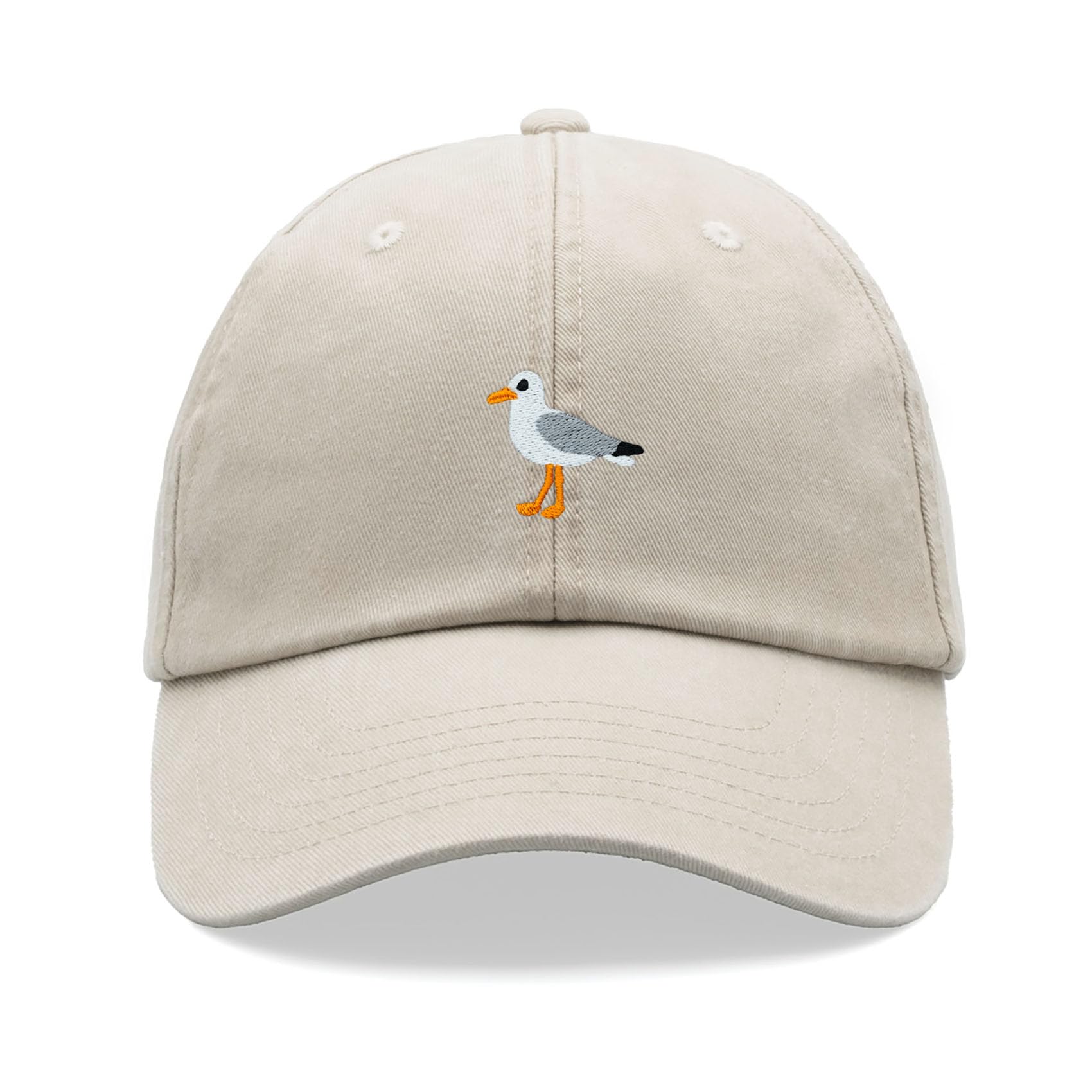 Seagull Baseball Cap Vintage Washed Unisex Dad Hat Adjustable Stone