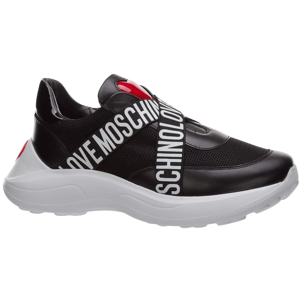 スニーカー Moschino Chunky Sole Sneakers With Logo Detail Love Moschino Crisscross Logo Taping Sneaker Black Multi 39