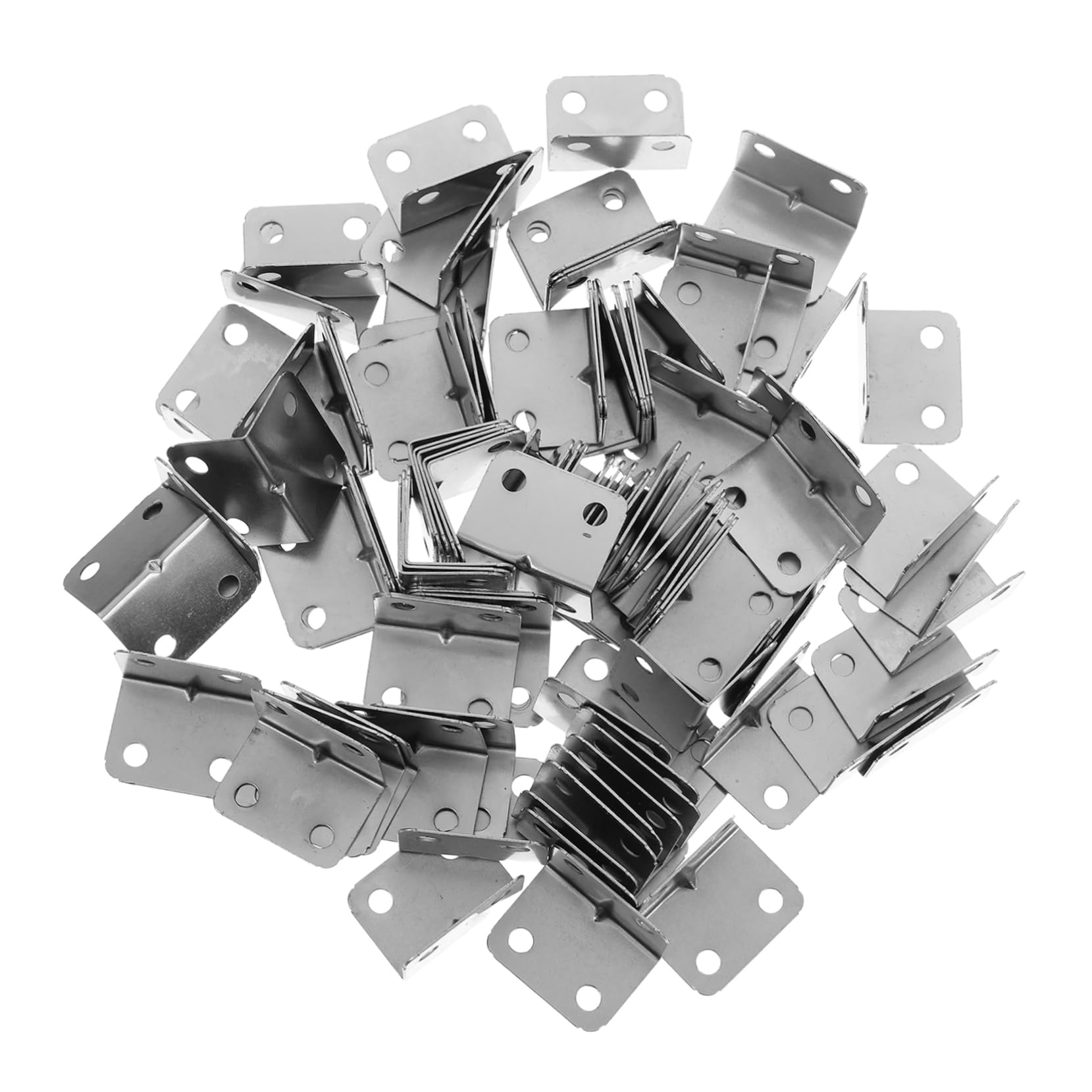 CIYODO Shaped Metal Corner Brackets for Furniture Assembly Nickel Plated Right Angle Connectors for Wood Shelves and Tables Angle Brackets for Strong Support