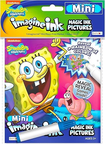 Miniatura 2 de Bob Esponja - Juego de libros para colorear de Bob Esponja Imagine con bolígrafo mágico, paquete de juego con libro de actividades de tamaño