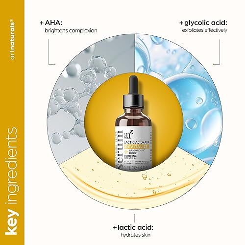 Miniatura 4 de Ácido láctico 7% + AHA 5% suero para el rostro, 1 onza – Un estimulante iluminador con fórmula renovadora para peeling superficial con ácido láctico