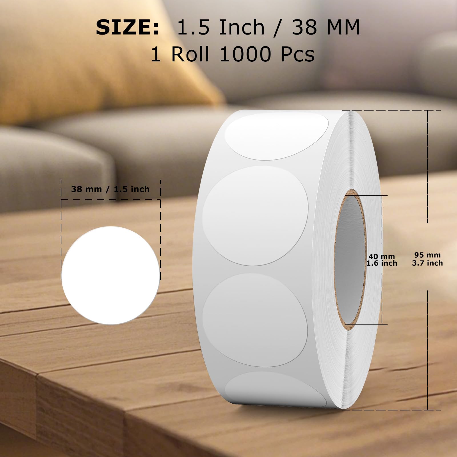 FINDAT Weiße Aufkleber 50mm Rund - 500 Stück, Selbstklebend, Wasserfest