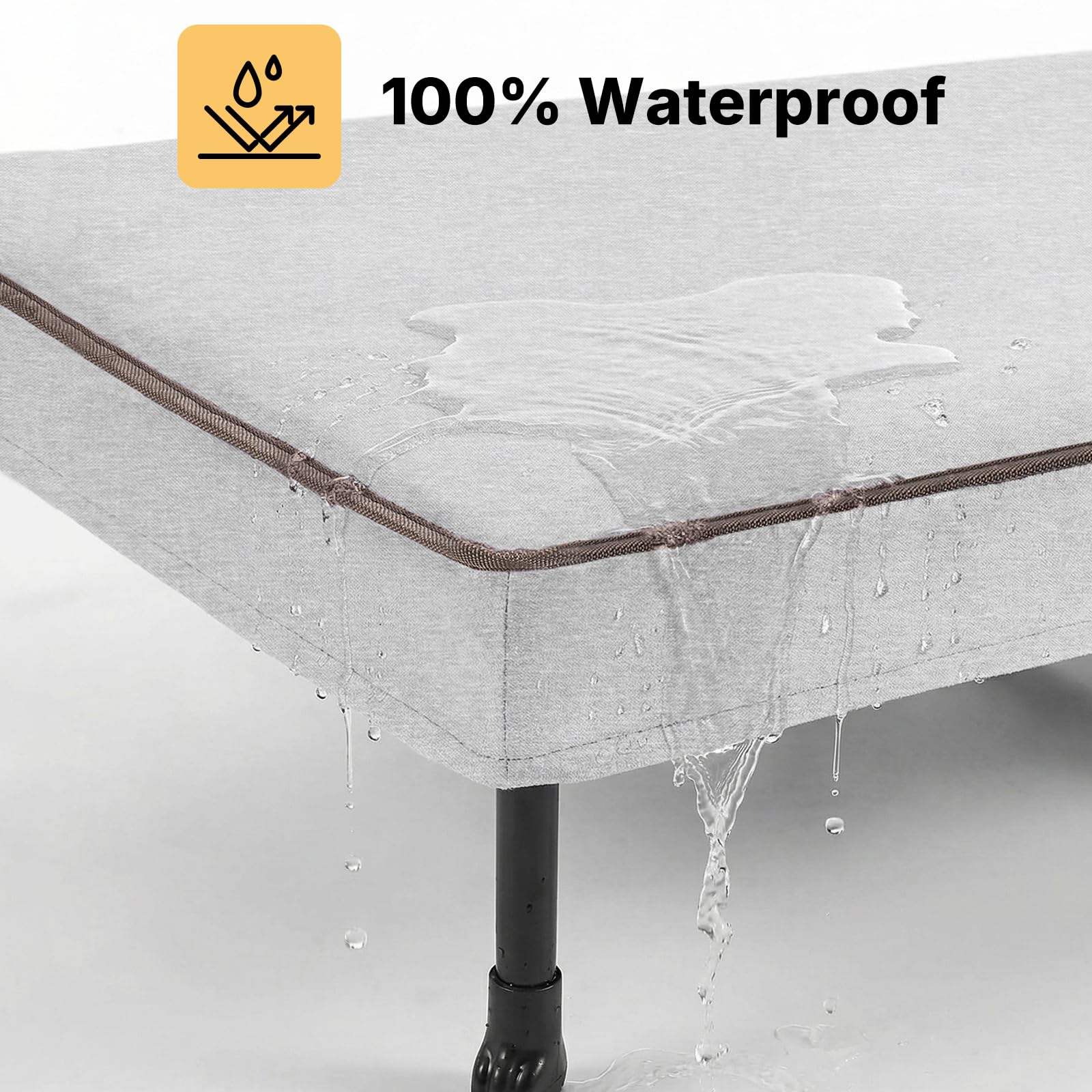 Veehoo Elevated Dog Bed with Waterproof Cushion, Cooling Raised Dog Beds with Padded Top, Washable Outdoor Dog Bed, Orthopedic Pet Cot for Indoor & Outdoor, Extra Large Dog Bed 53" x 37.5", Dark Grey - image 4