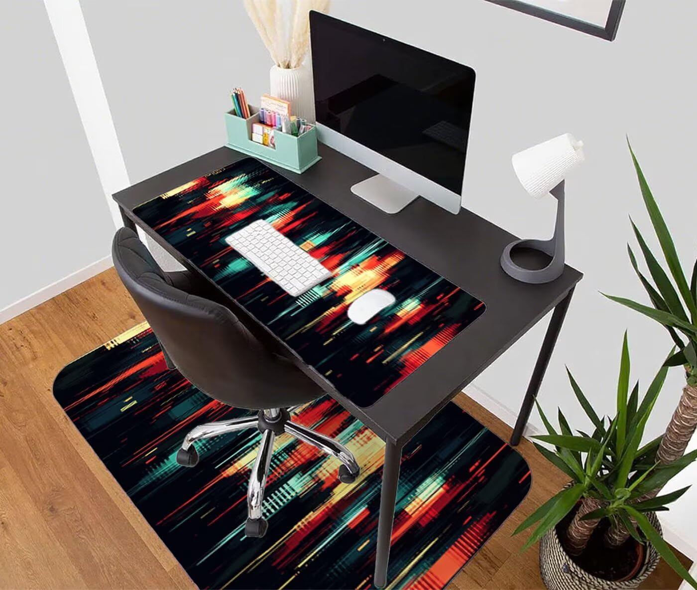 Kolorowa podkładka pod mysz do gier XXL 1000 x 500 x 3 MM podkładka pod mysz na biurko abstrakcyjna podkładka pod mysz z antypoślizgową gumową podstawą Wodoodporna zszyte krawędzie, do biura i domu S