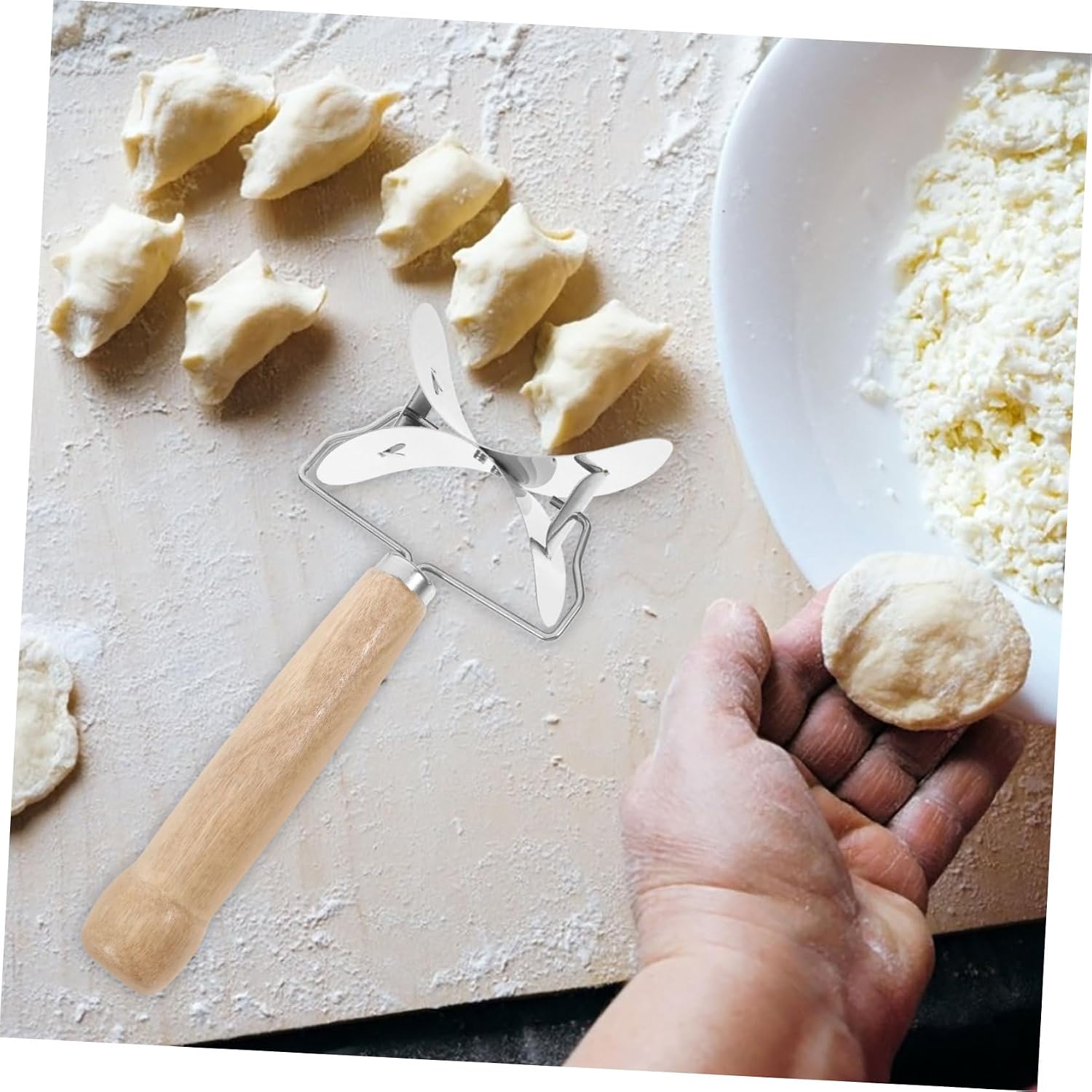 3pcs Dumpling Tool Stainless Steel Dumpling Wrapper Mold Ravioli Maker Easy to Cut for Restaurant Home