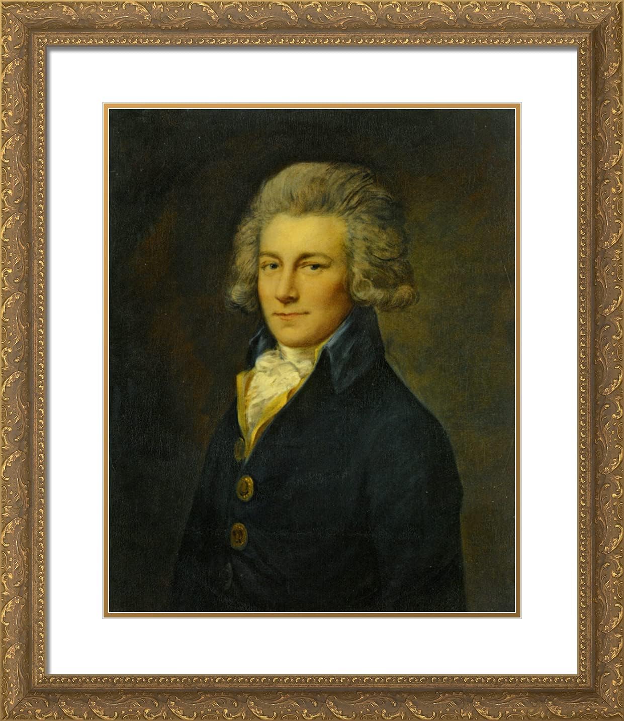 ArtDirect Gainsborough, Thomas 20x23 Gold Ornate Framed Art Print with Double Matting Titled: Portrait of Peter Godfrey