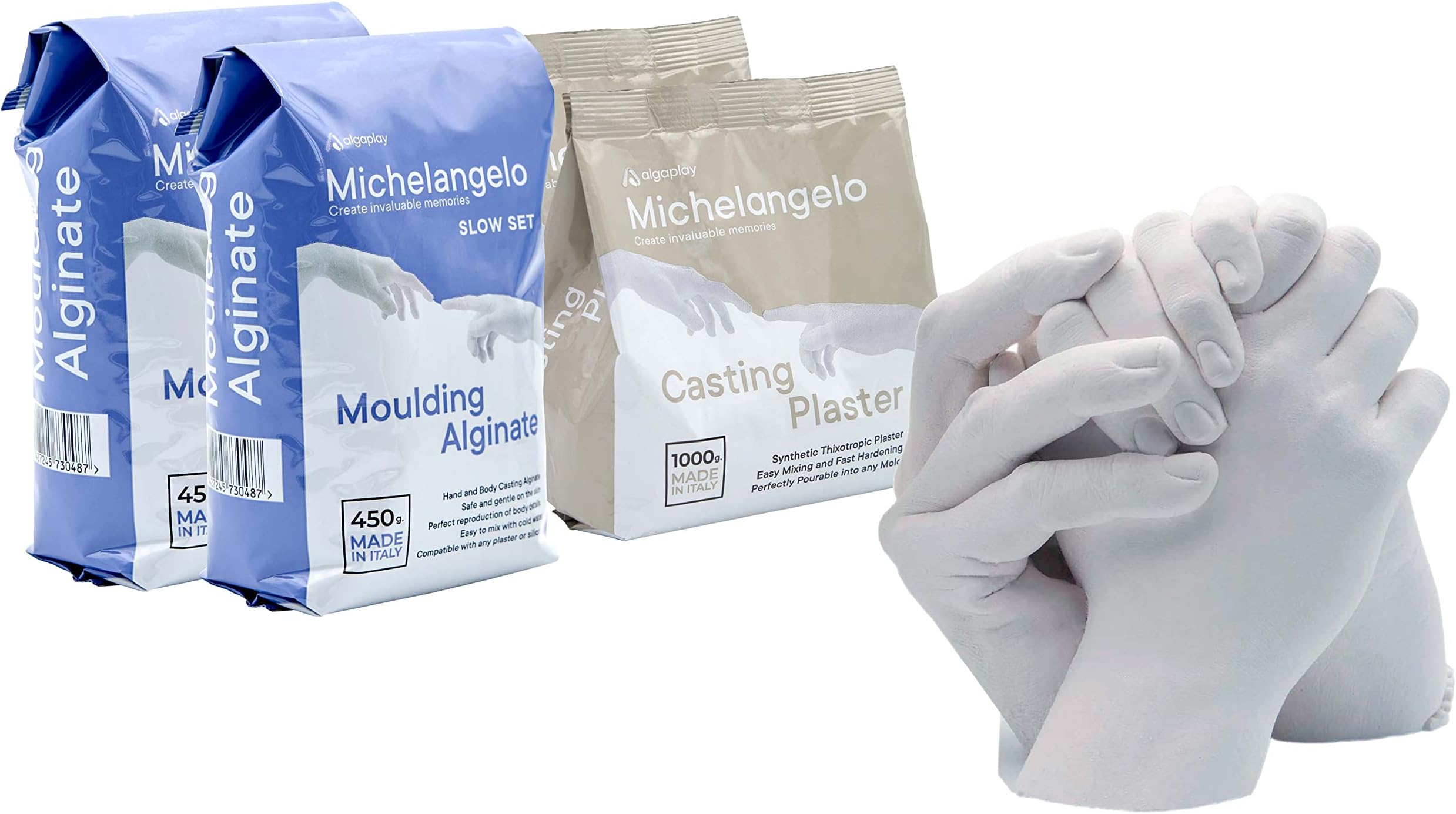 BWAY Moulding Alginate Slow Setting - Alginate Chromatique pour Empreintes de Haute Précision - 450 gr - Prêt en