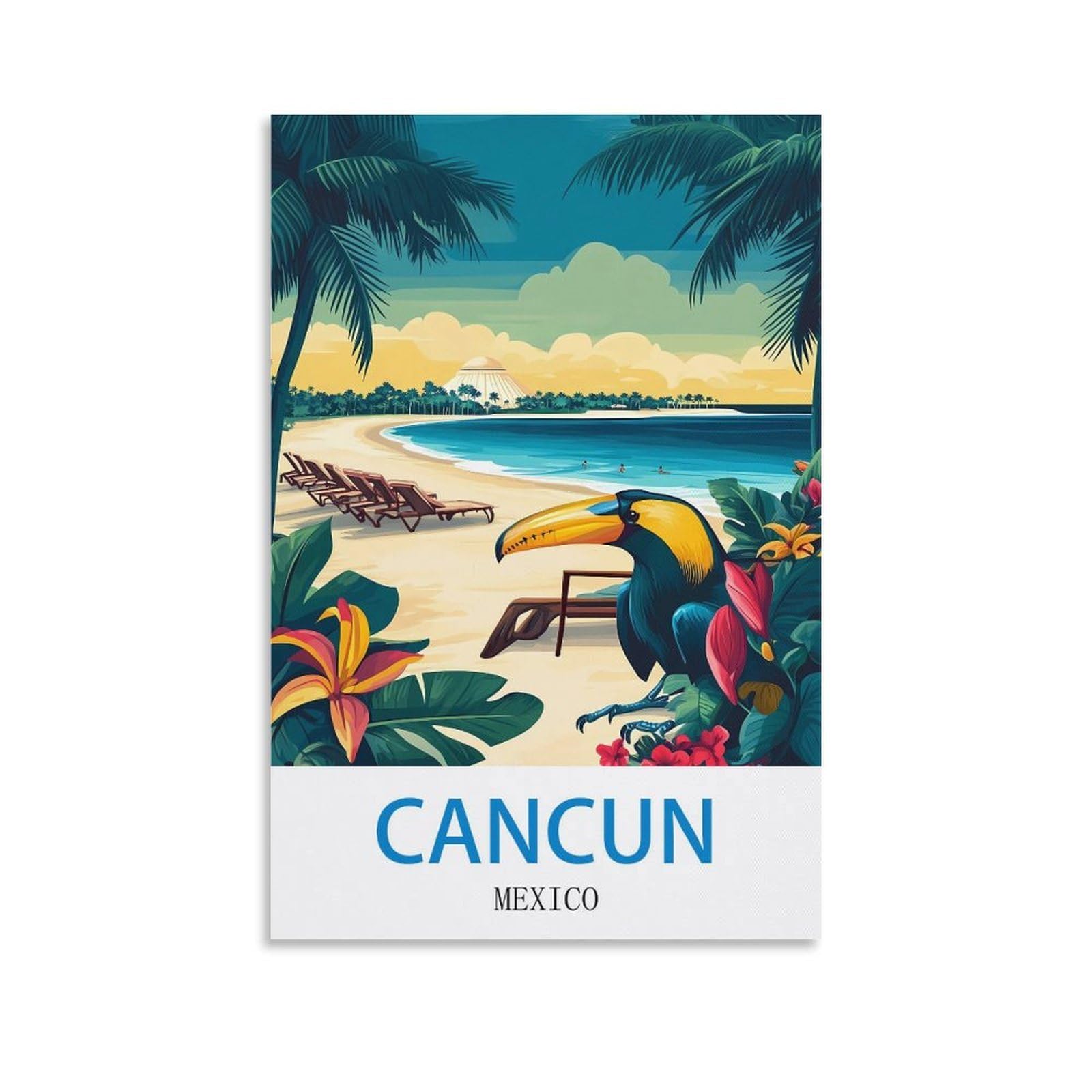 EZMLFA DIY 5D Diamond Painting Kits for Adults,Cancun Mexico DIY Diamond Art Kits Gem Painting Crafts for Home Wall Decor 50x60cm