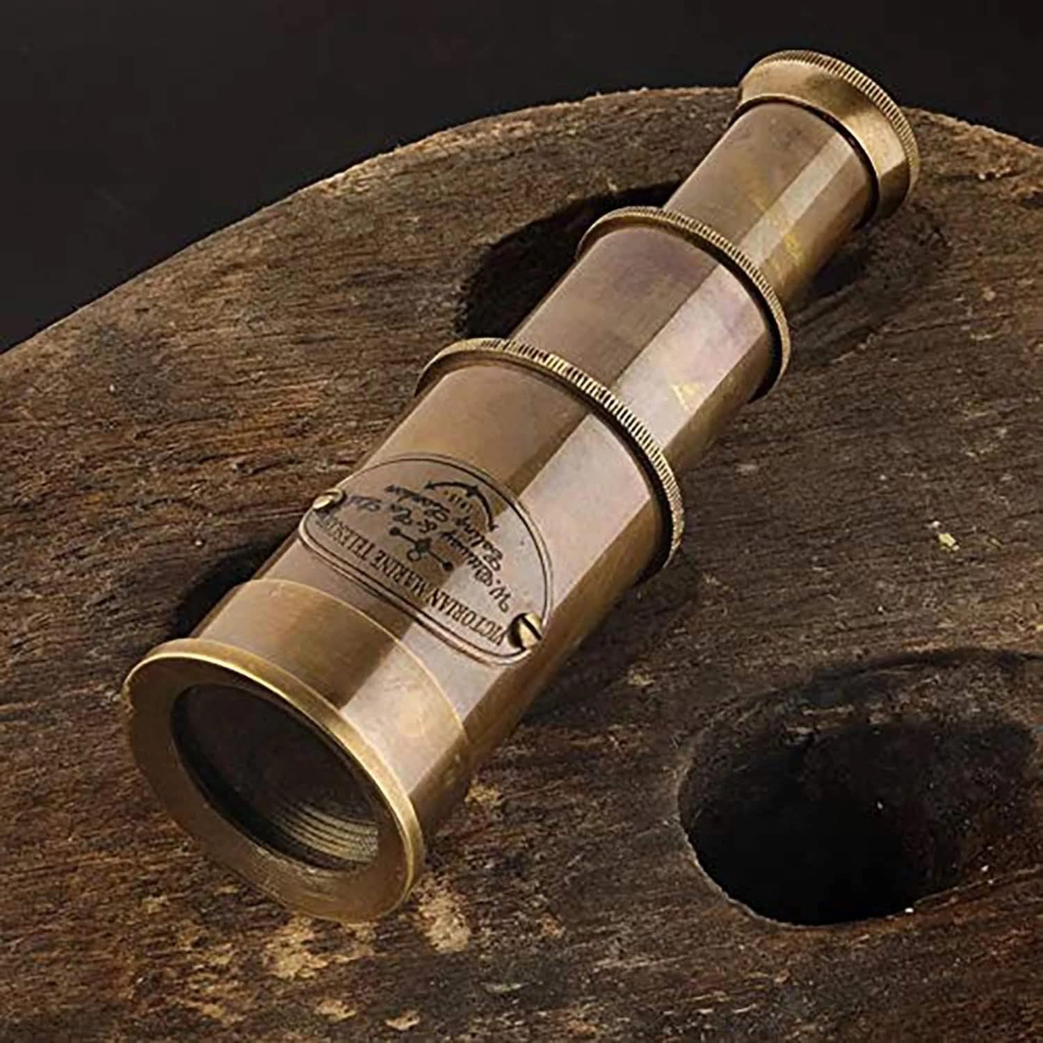 Antique Nautical Telescope Brass Victorian Telescope Nautical Wood Box Sea Style Nautical Collectibles Telescope for Hiking, Traveling Décor by Nexus Centre