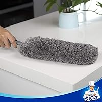 Vista 4 de MR.SIGA Plumero de microfibra sin pelusa, plumero lavable para limpieza del hogar, gris