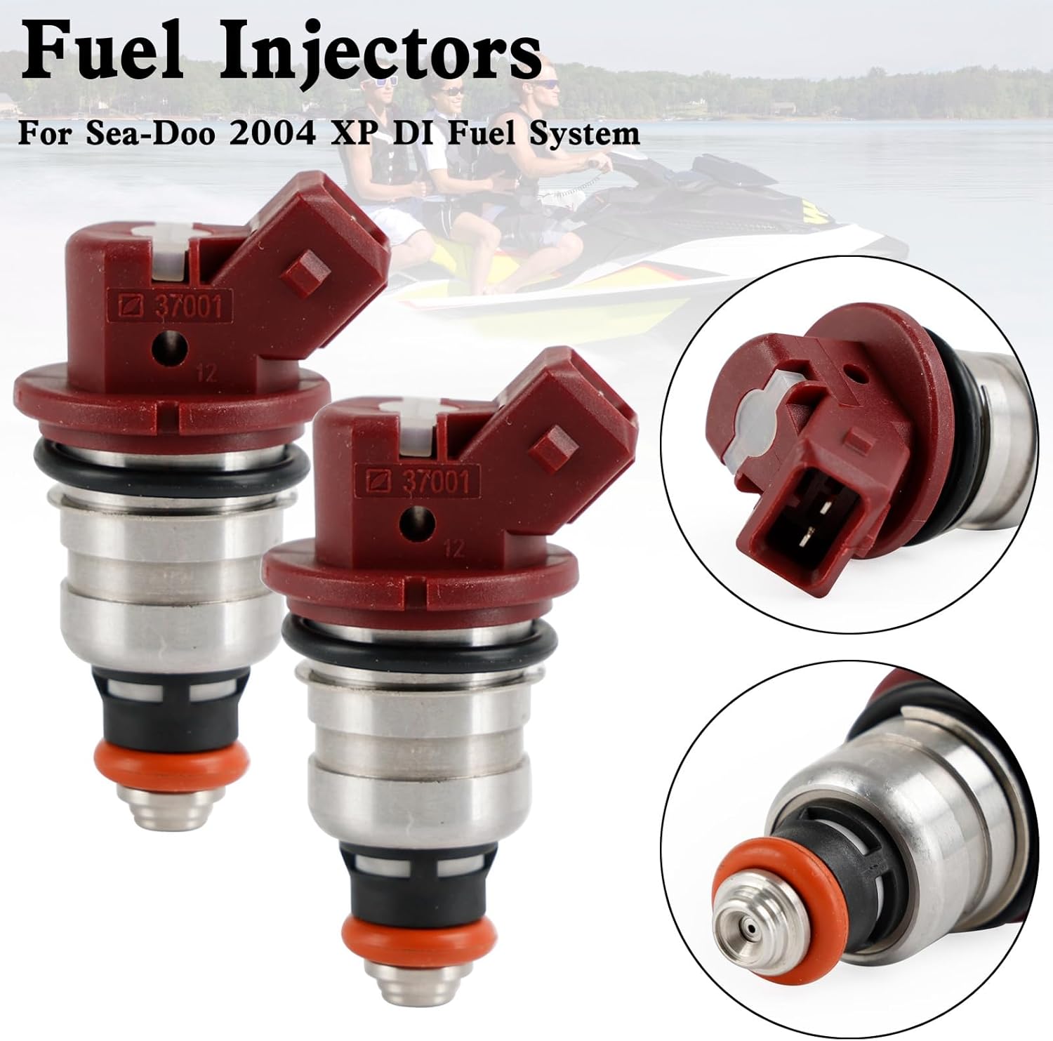 Areyourshop 2Pcs Fuel Injectors 275500460 for Seadoo GTX/RX/LRV/XP/3D 2000-2007