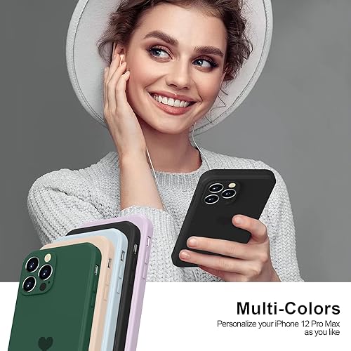 Miniatura 7 de Funda para iPhone 12 Pro Max, funda delgada de silicona suave de gel de goma suave, diseño de corazón, a prueba de golpes, protección contra caídas