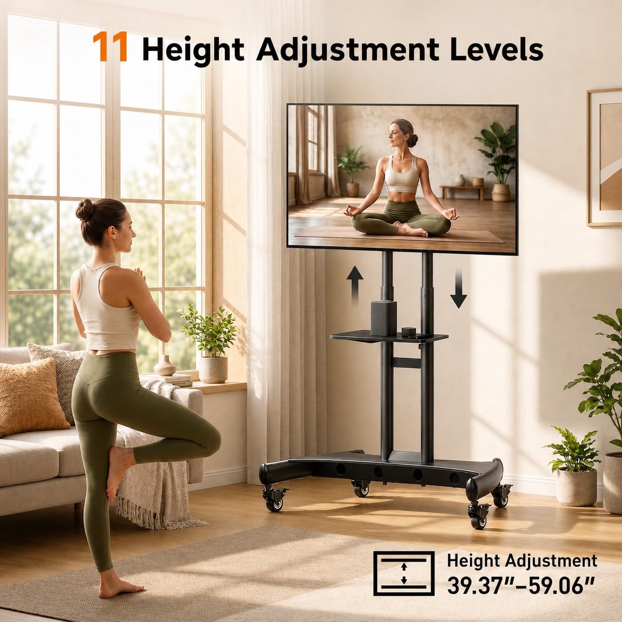 Soporte de TV con altura ajustable para televisores de pantalla plana de 32-70 pulgadas LCD LED 4K