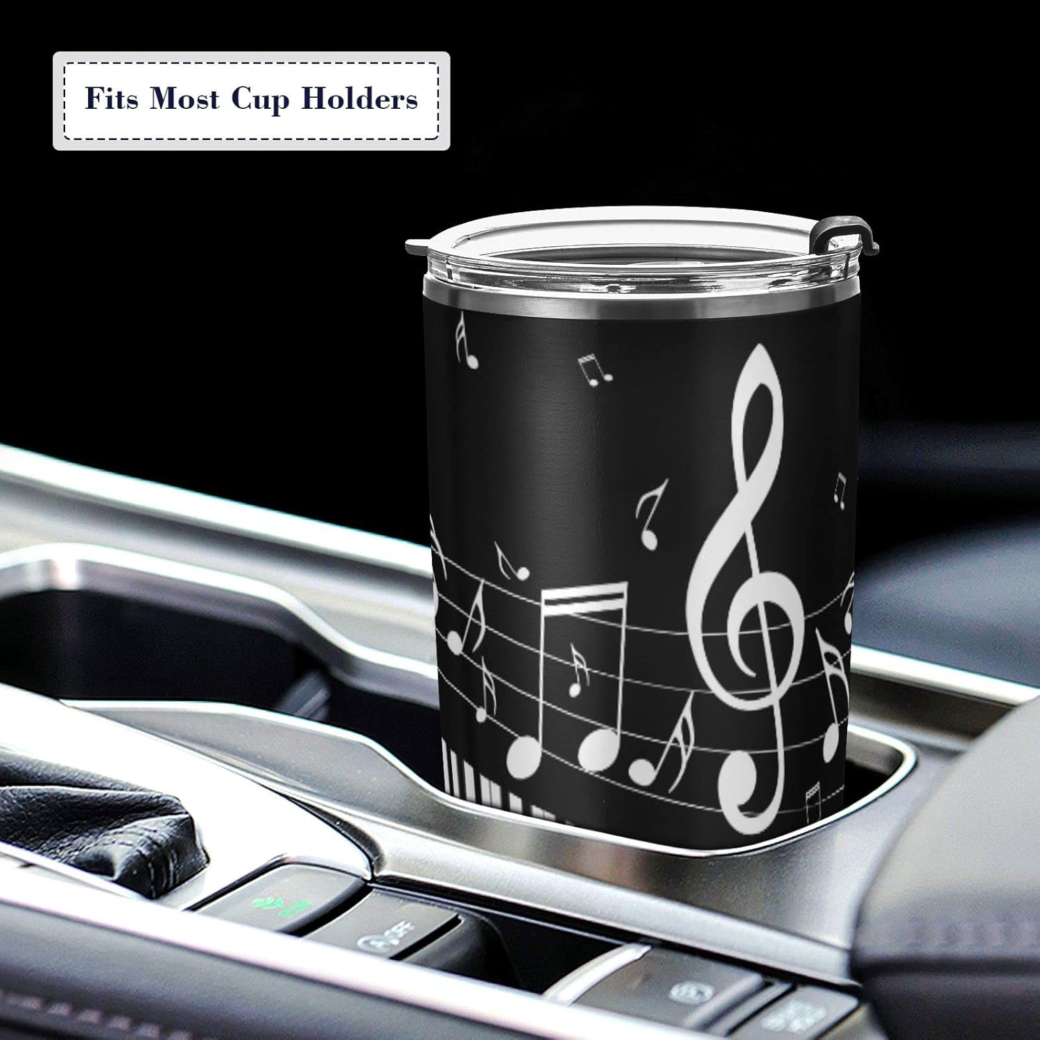 20 oz Piano Keys Music Note Insulated Tumbler Coffee Mug Double Wall Vacuum Travel Mug with Straw and Lid Stainless Steel - Image 5