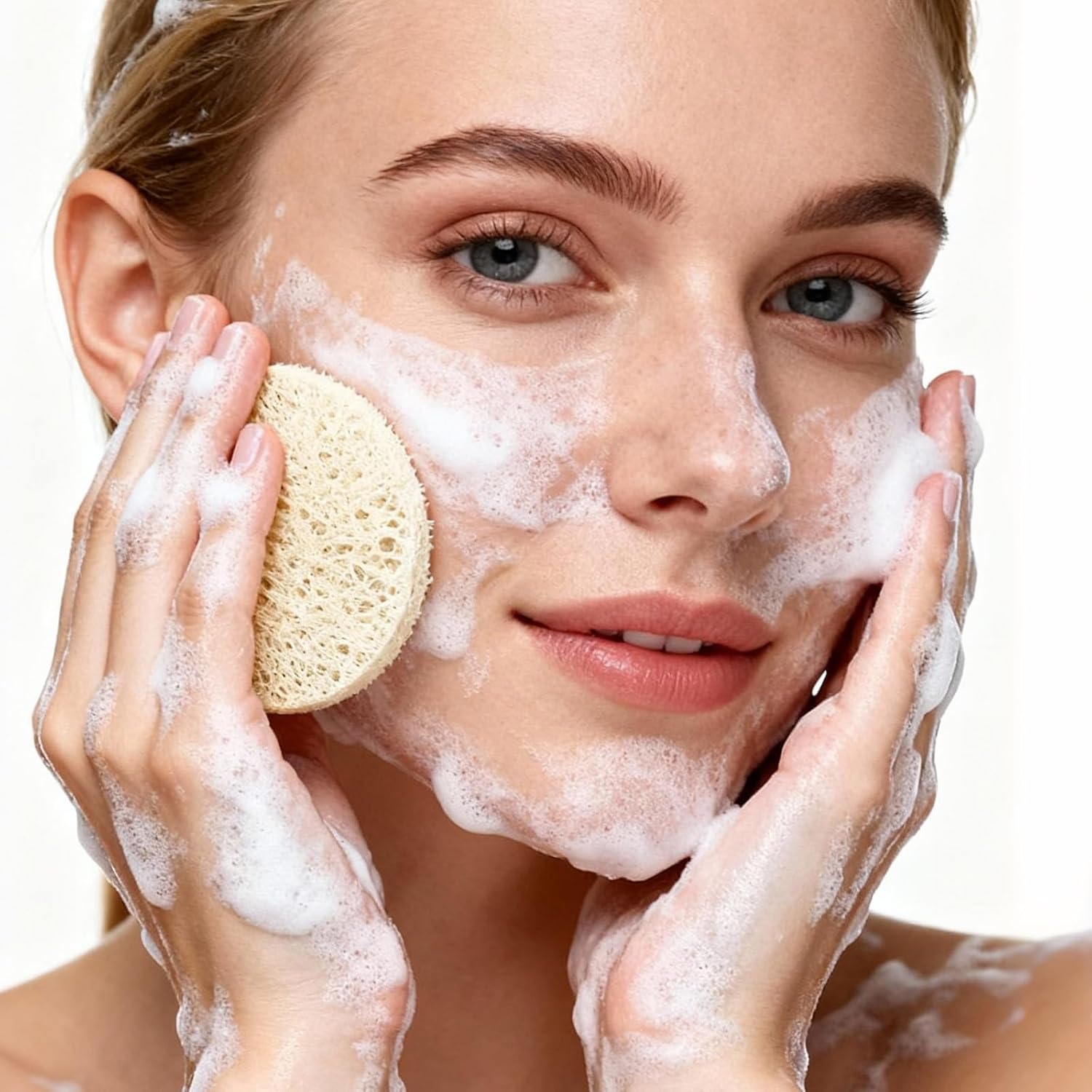 25 PCS Natural Loofah Exfoliating Face Scrub Pads, 2.36in Face Body Scrub Pads, Loofa Sponges Facial Exfoliating Pads for Makeup & Dead Skin Removal, Cleansing Skin for Women and Men - Image 5