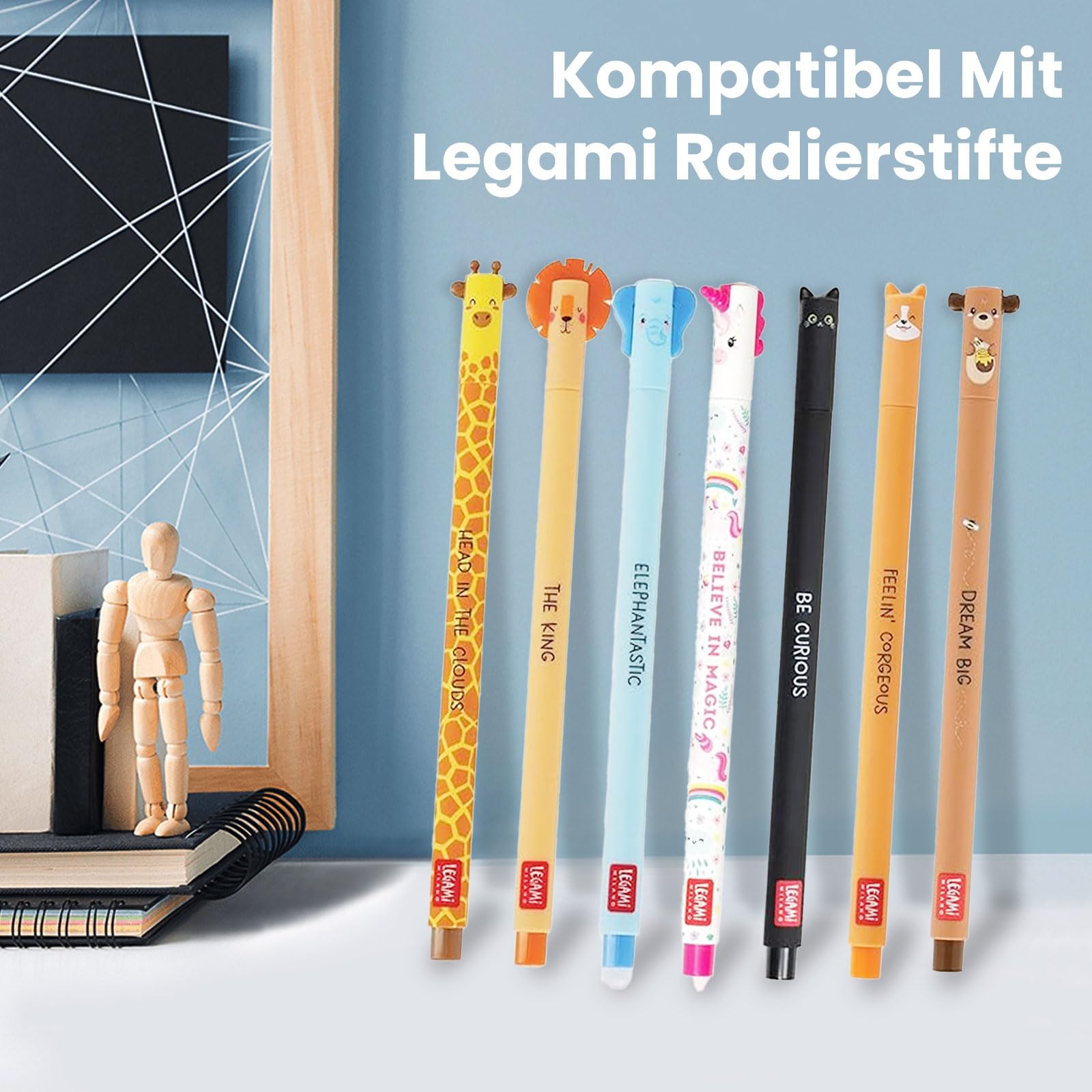 12x Ersatzminen Für Legami Stifte - 0,7mm Rot & Grün, 13cm Länge