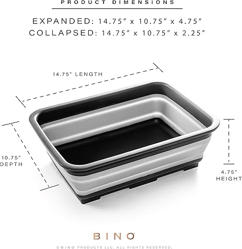 Miniatura 10 de BINO Lavabo plegable - Blanco  Tina portátil  Cocina  Camping  Fregadero  Artículos esenciales para el hogar  Viaje de bebé  Plato plegable para