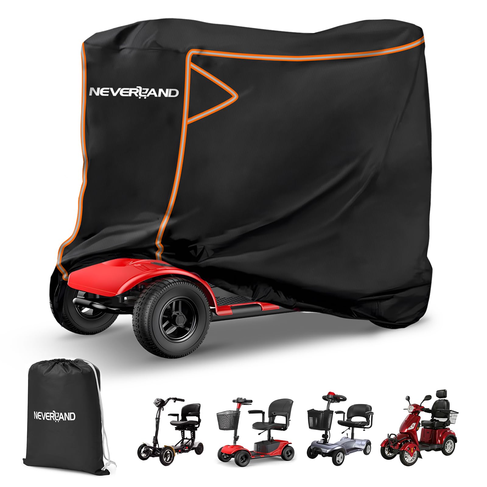 NEVERLAND Mobility Scooter Cover Waterproof 48"L x 22"W x 38"H