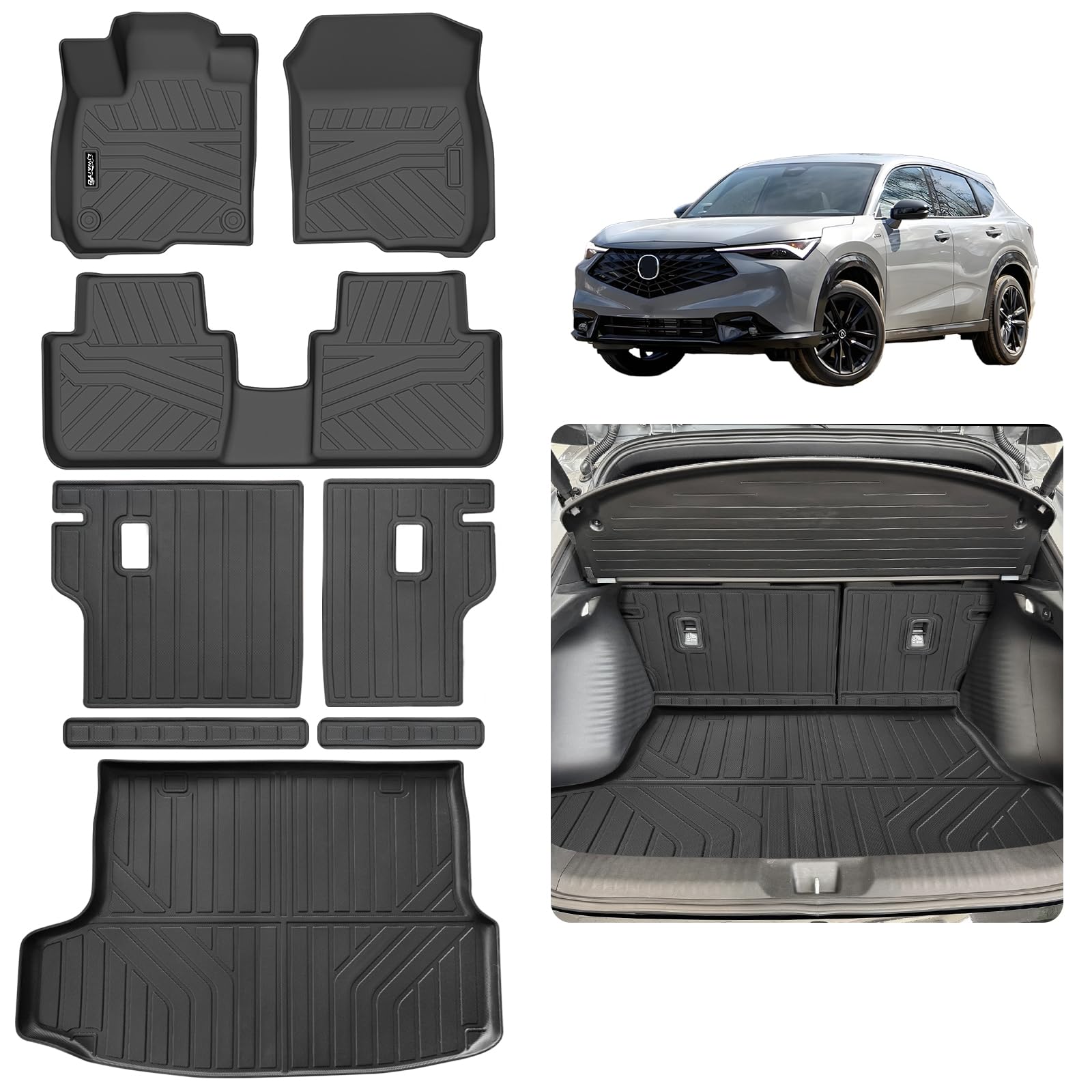 LJWAITO Floor Liners & Cargo Liners & Backrest Mat for 2016-2025 2026 Dodge Durango 6 Seats-2 Row Bucket Seat，TPE All Weather Protection Car Floor Mats with Trunk Mat Covering The Backrest — view 41