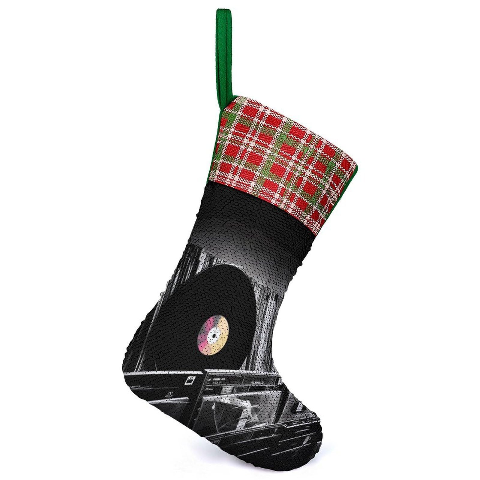 Chaussettes de Noël personnalisées paillettes et vinyles pour sapin