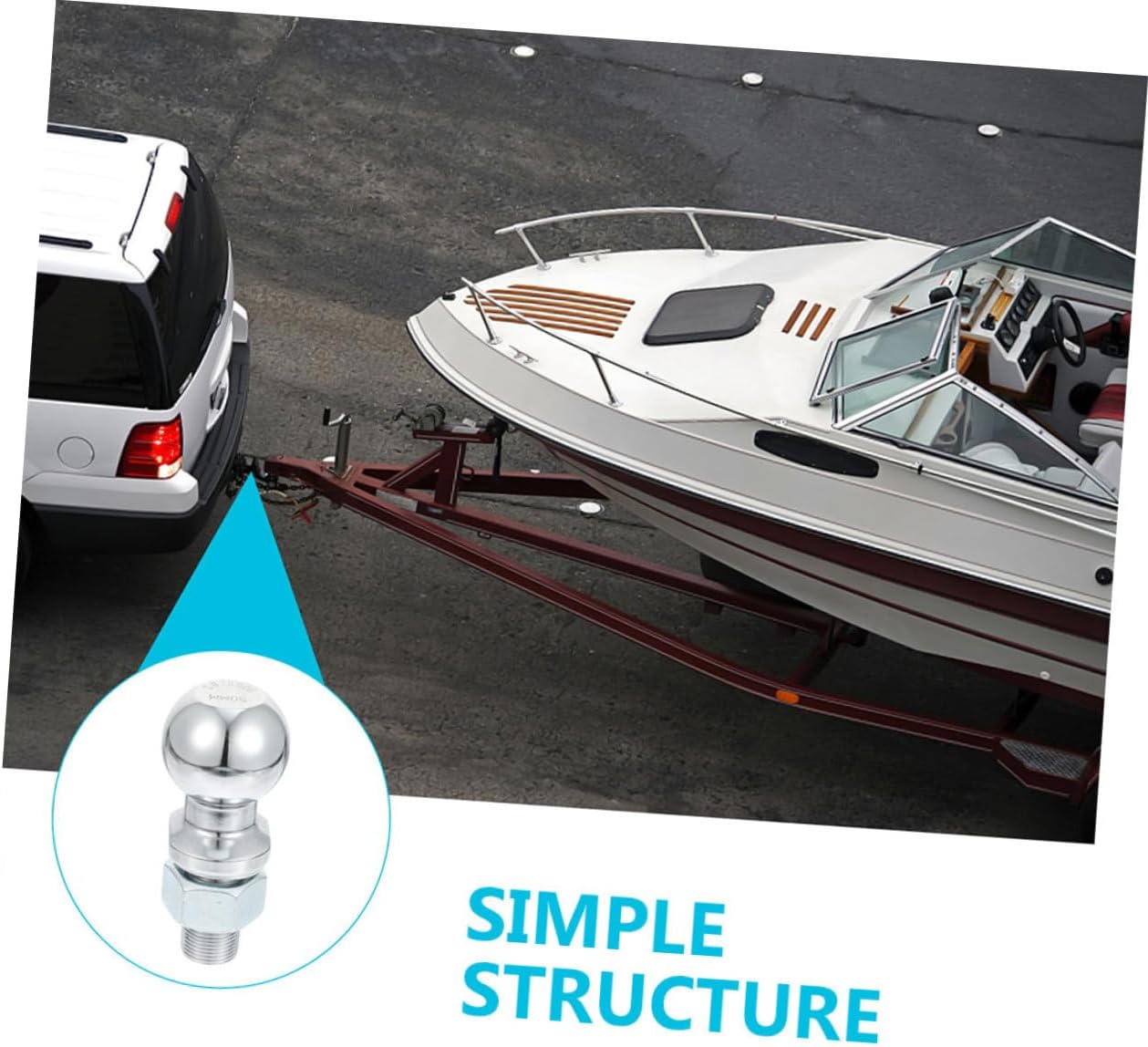 Gatuida Trailer Hitch Heavy Duty Coupling Accessory for Yacht and Trailer Transport and Easy to Install Hitch