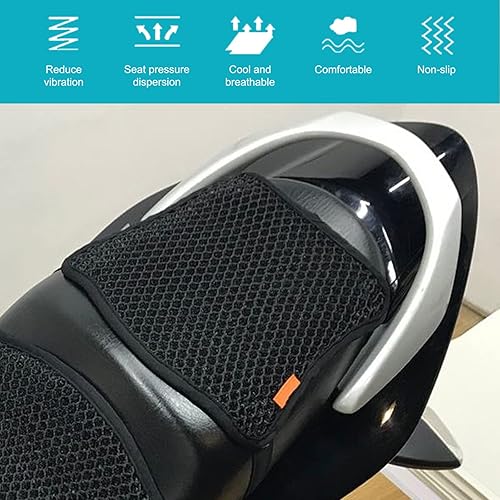 Miniatura 3 de Gift2u Funda de asiento refrescante para motocicleta, 24.8 x 14.1 pulgadas, funda de asiento de motocicleta, cojín de asiento de motocicleta, fundas
