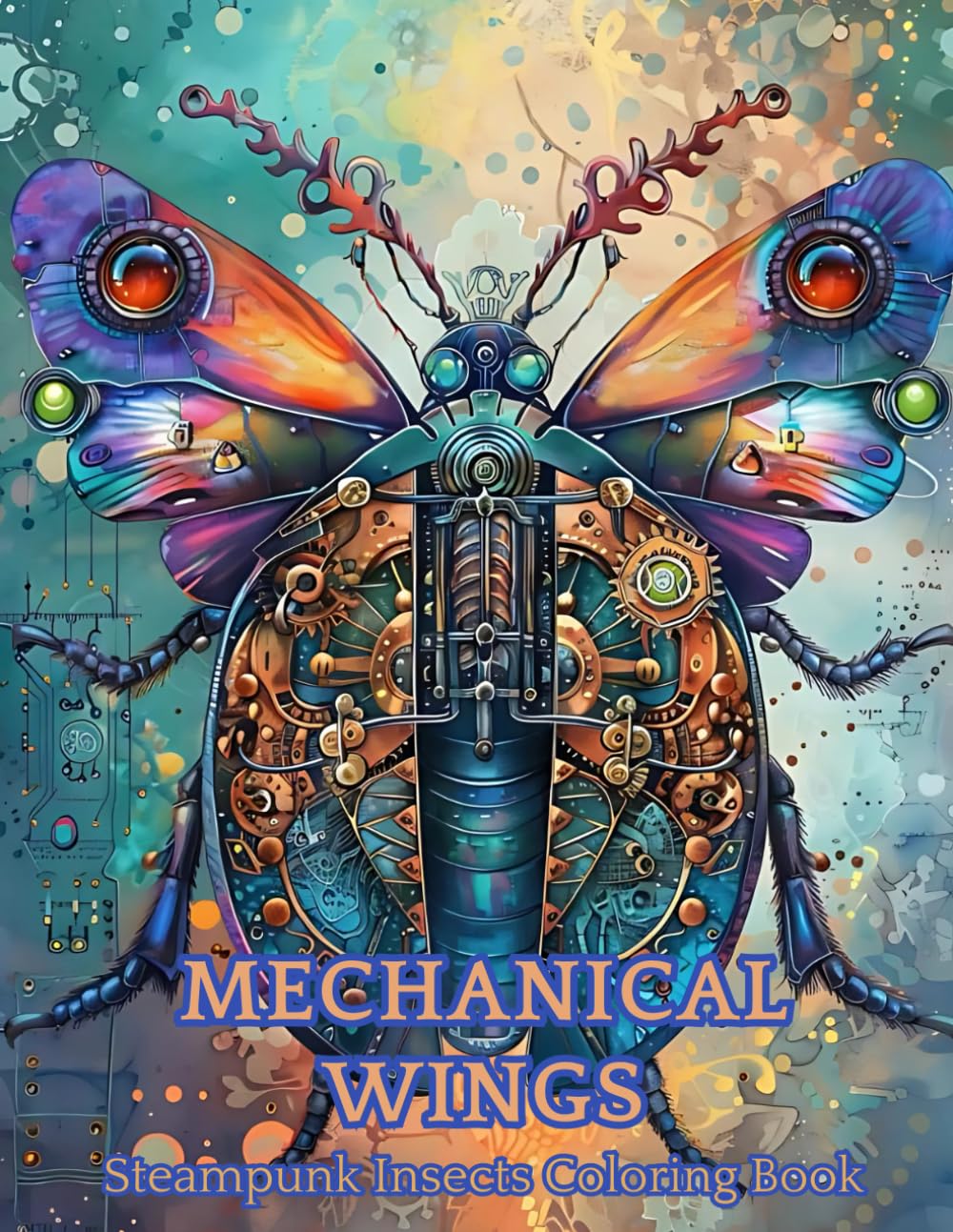 Mechanical Wings: Steampunk Insects Coloring Book for Adults, 40 Beautiful Coloring Designs for Relaxation and Stress Relief 8.5x11 inches