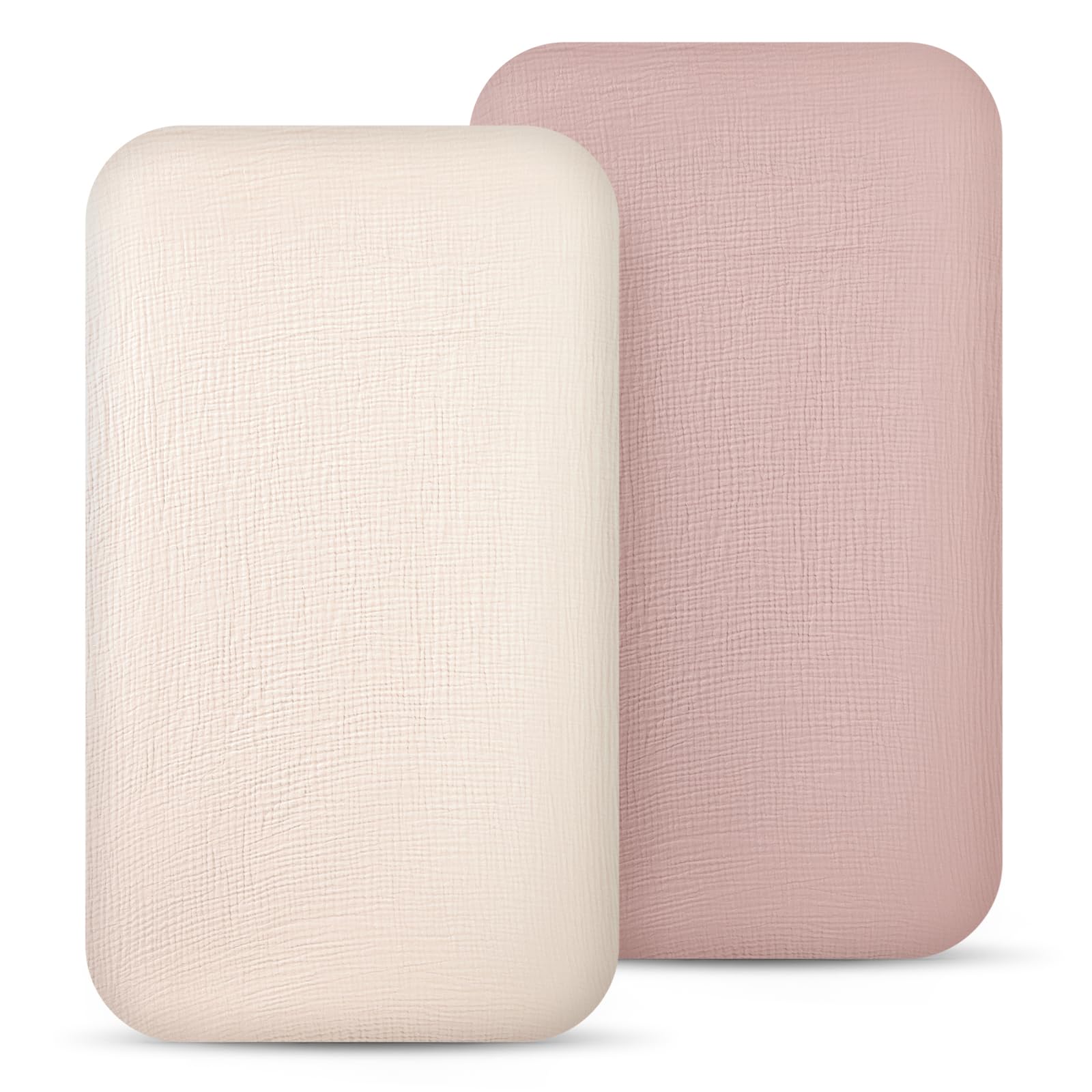 lulumoonMuslin Bassinet Sheets for Baby: Soft Bedside Sleeper Bassinet Fitted Sheets for Boys and Girls