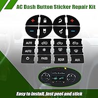 Vista 3 de SecosAutoparts Juego de calcomanías de panel AC y calcomanía de reparación de botón de radio, kit de reparación de calcomanía de botón de tablero AC