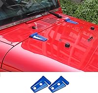Vista 14 de 2 piezas de cubierta de bisagra de capó y accesorios de moldura para Jeep Wrangler JK y Unlimited 2007-2018 (Negro)