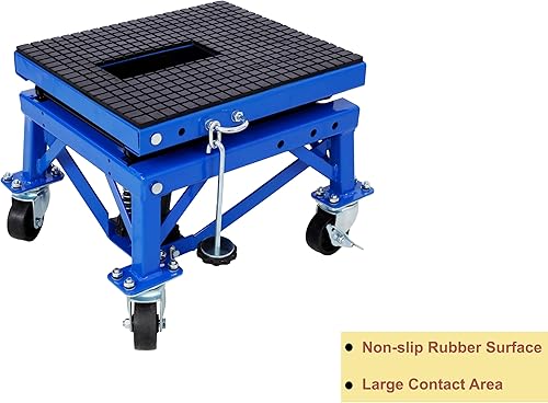 Miniatura 4 de Gato hidráulico de tijera para motocicleta de 300 libras, escalón de pie con 4 ruedas para motocicletas de cross pequeñas, soporte de gato