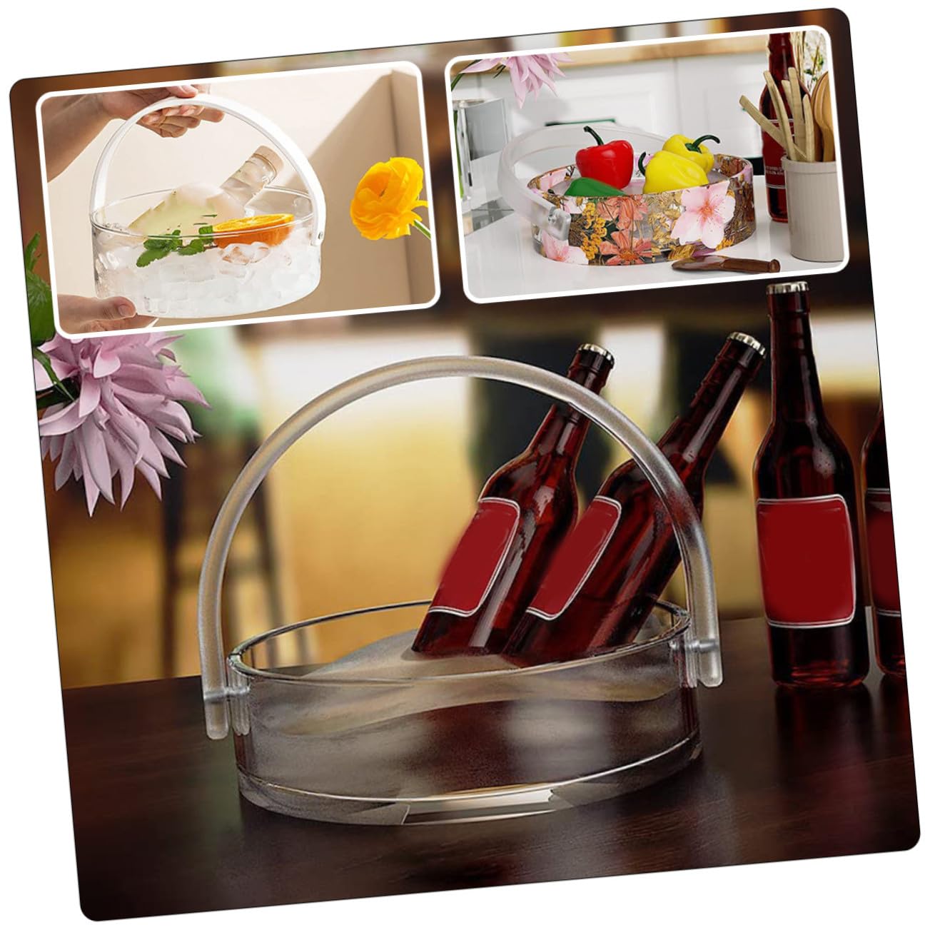 WOONEKY Molde de Silicona para Barril con Mango Molde DIY para Cestas de Almacenamiento de Desmoldar para Manualidades y Organización