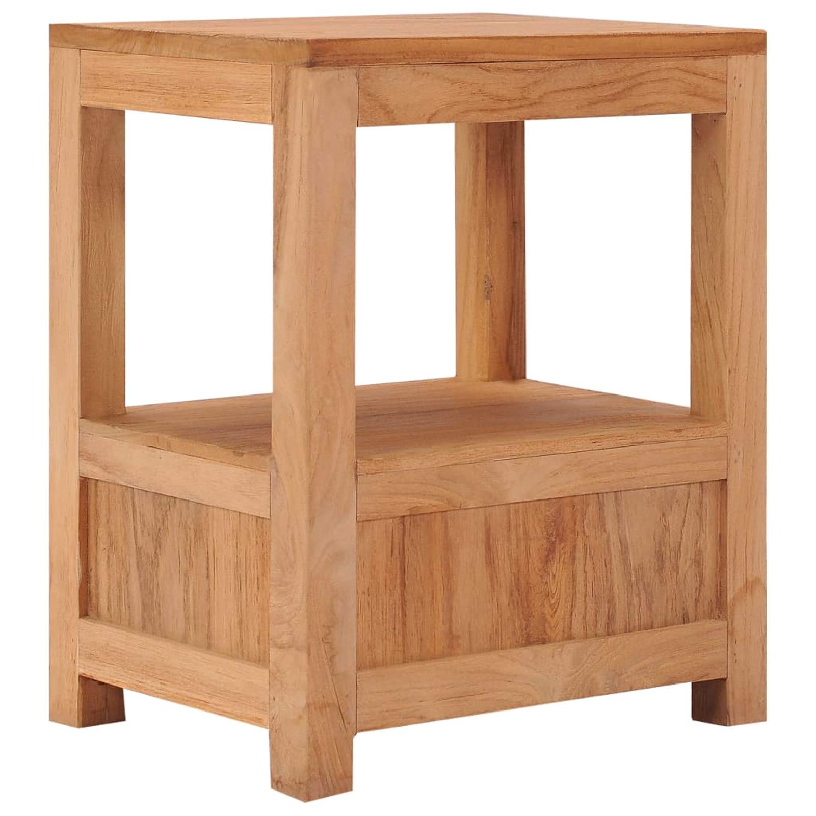 Homgoday Comodino 40 x 30 x 50 cm, in legno massello di teak, comodino, tavolino da divano, tavolino portaoggetti per soggiorno e camera da letto, divano 2168