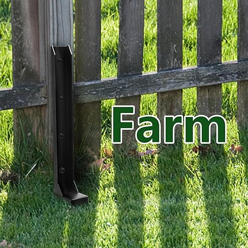 Miniatura 8 de Kit de reparación de postes de valla de acero resistente, poste de valla de anclaje para reparación de estacas de madera rotas, 3.6 x 3.6 pulgadas