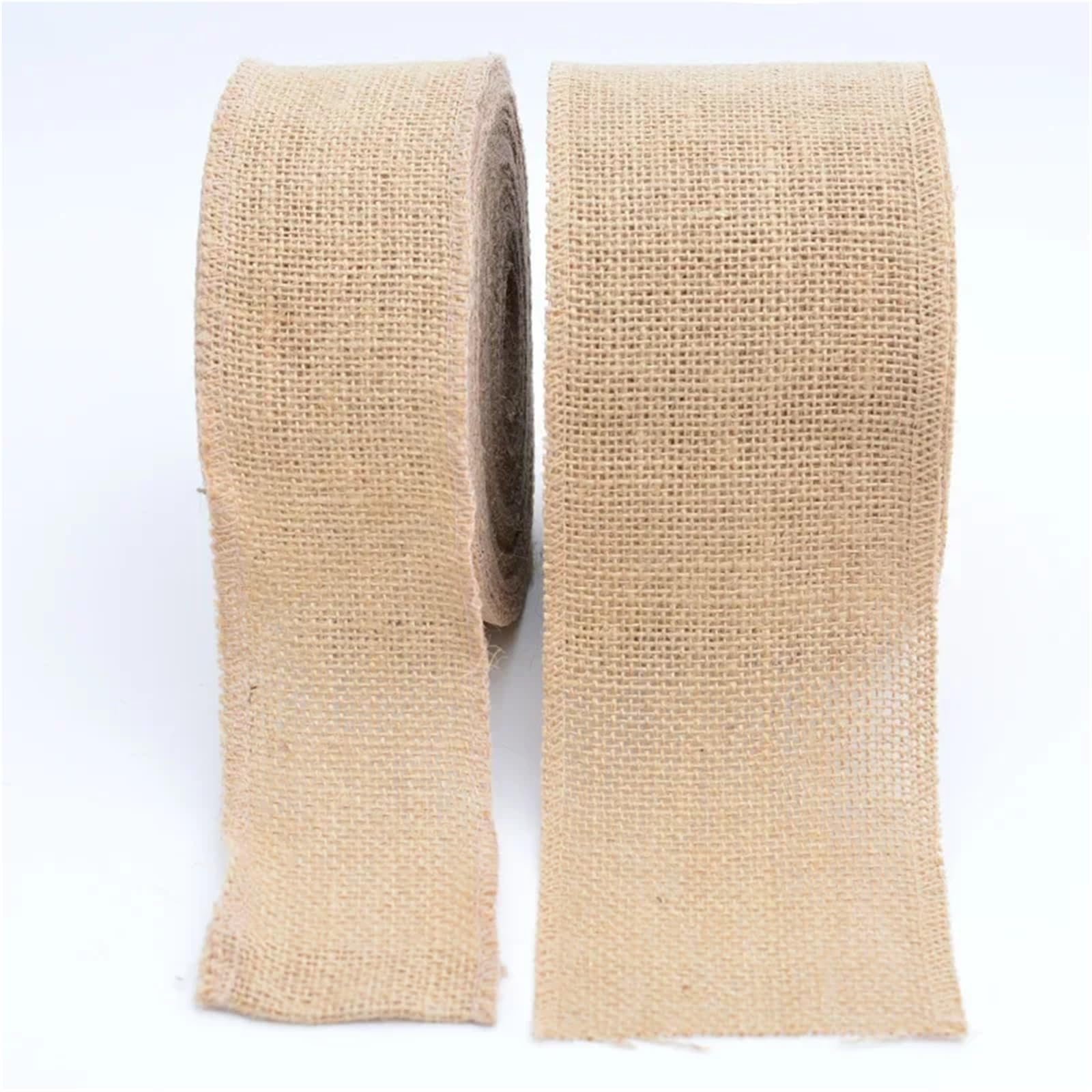 Juteband 1–10 Meter/Rolle, natürliches Jute-Sackleinen-Spitzen-Sackleinen-Hanfband, Vintage, rustikal, for Hochzeit, Party, Weihnachten, Dekoration, DIY-Handwerk(100mm width,10 Meter)