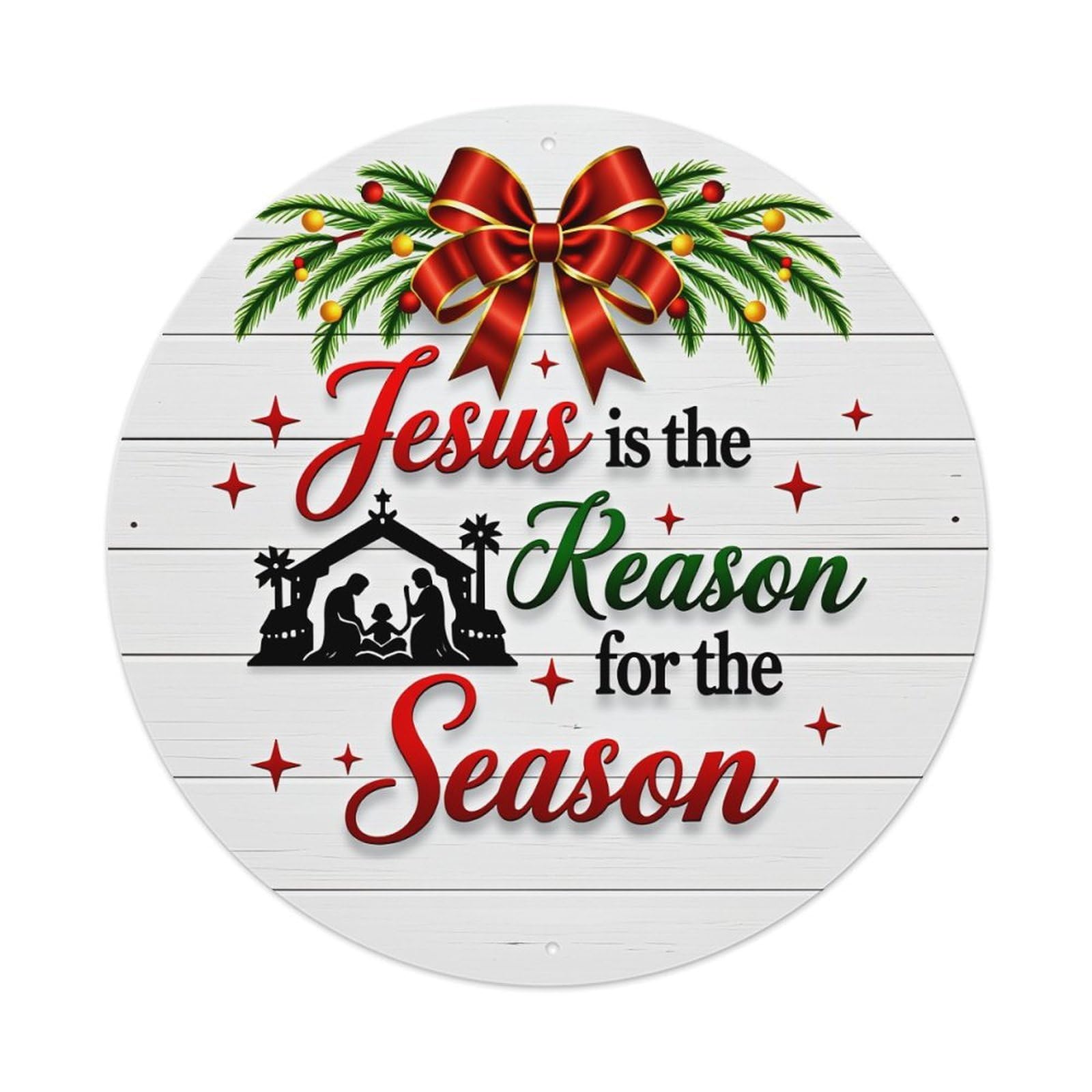 Jesus Is The Reason For The Season Metal Tin Sign Vintage Garden Bedroom Cafe Bar Man Cave Home Wall Decor Metal Poster 8x8 inches