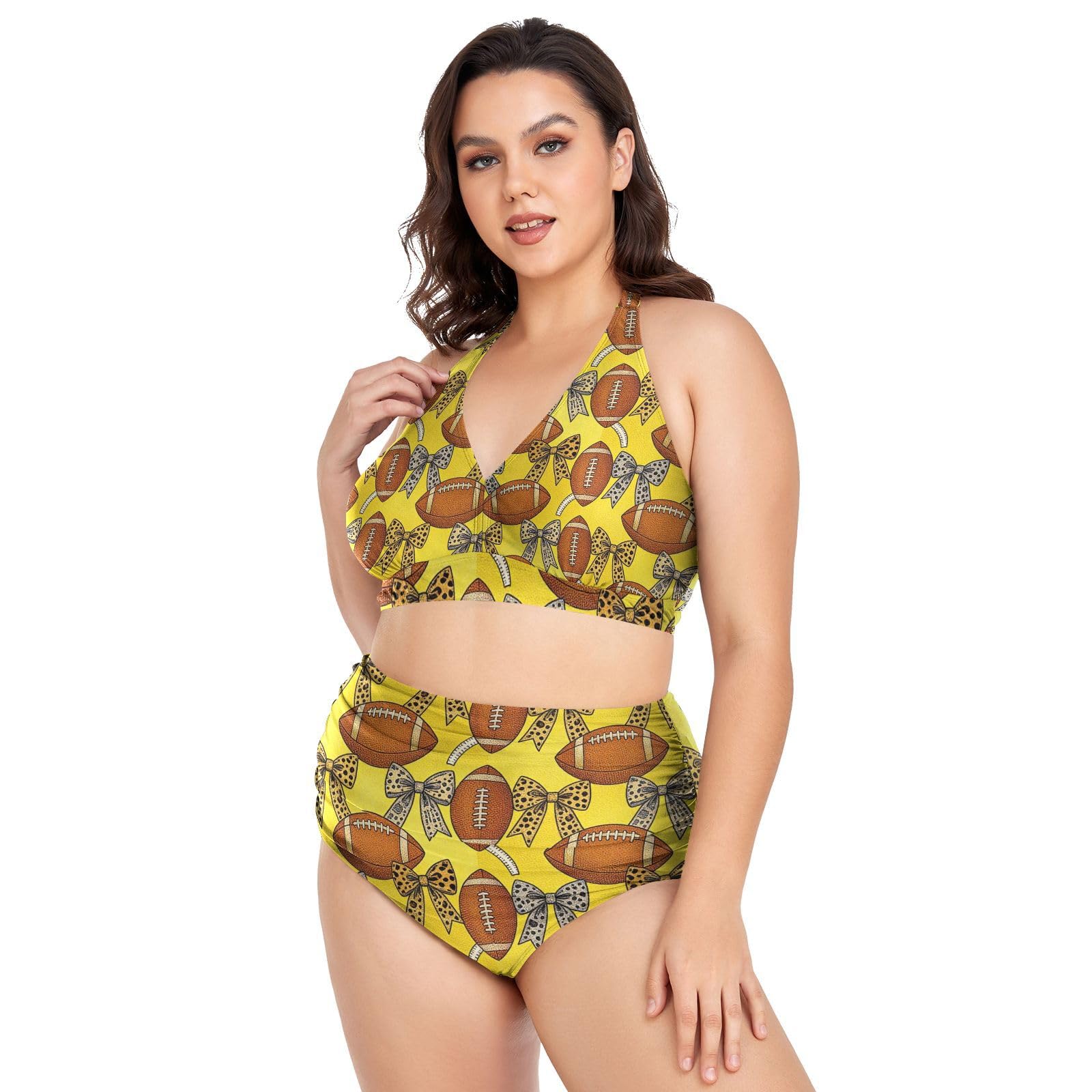 FRODOTGV Curvy - Costume da bagno a due pezzi da donna, taglia L-4XL