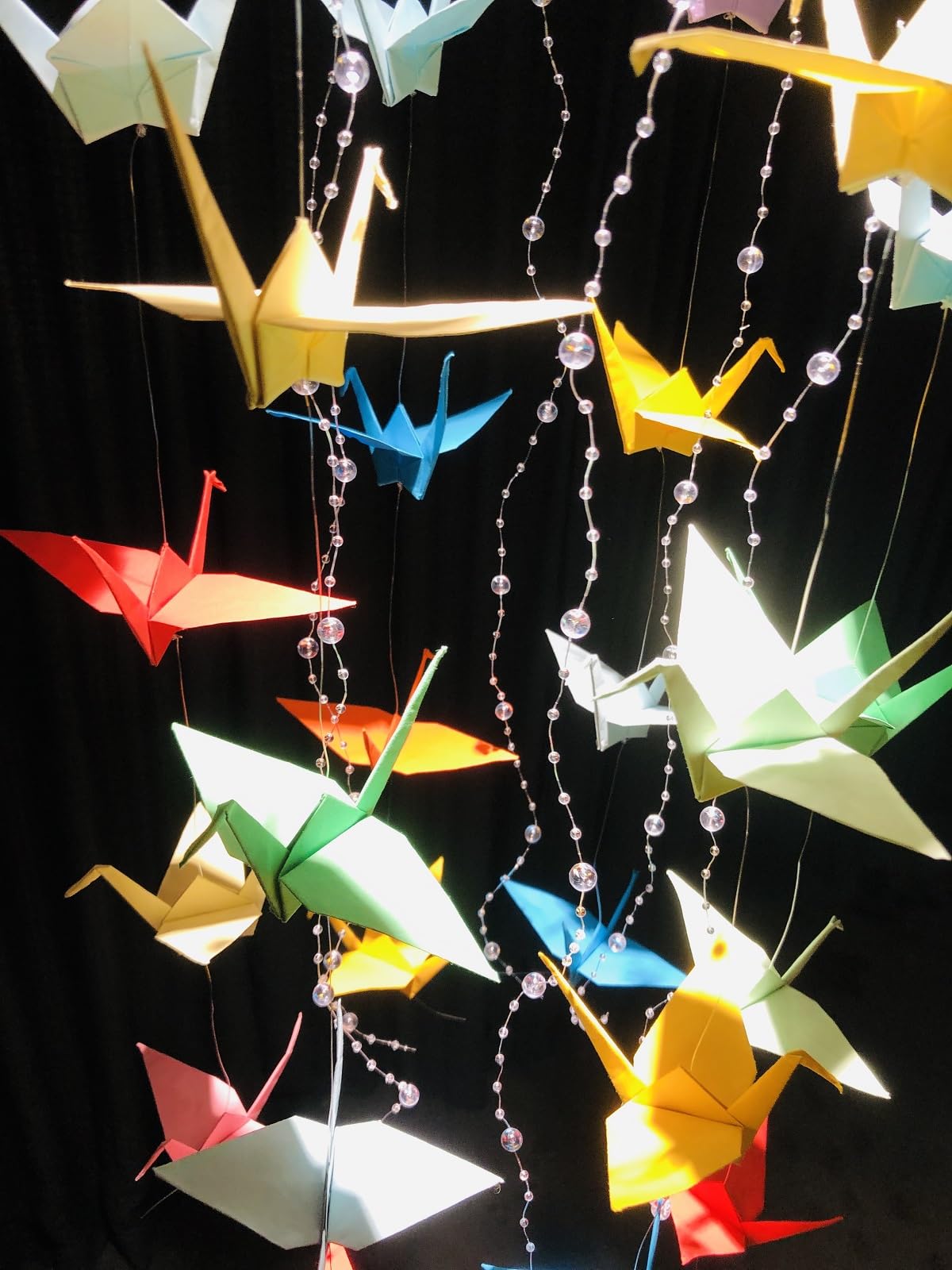 Premade Colorful Origami Paper Cranes Mobile Garlands Hanging Decorations Origami Paper Birds Wind Chimes Origami Doves Home Decor Birthday Rustic