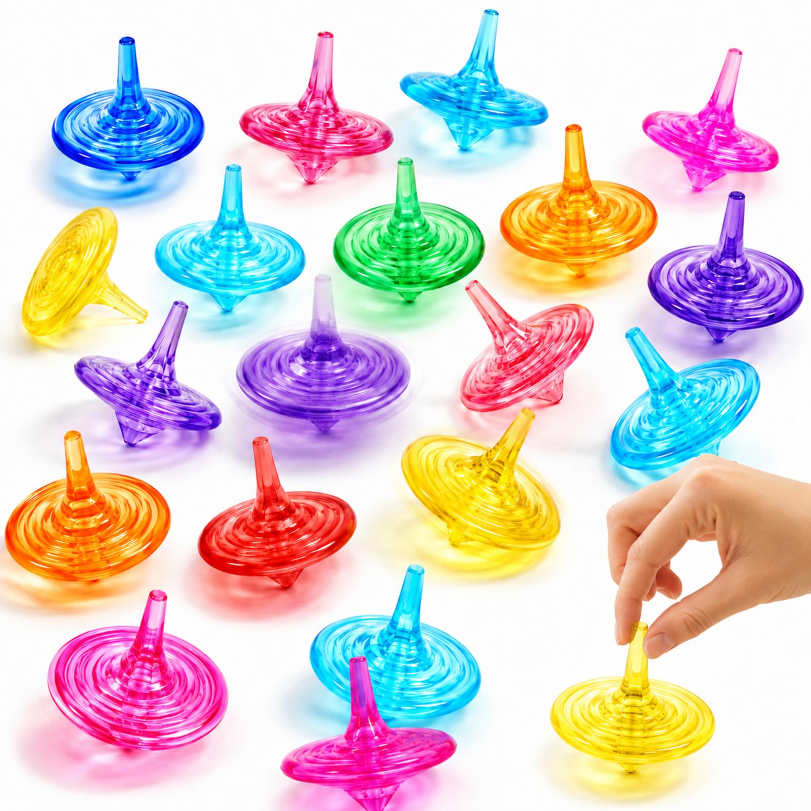 20Pcs Spinning Top, Crystal Spinning Top for Parties & Everyday Play