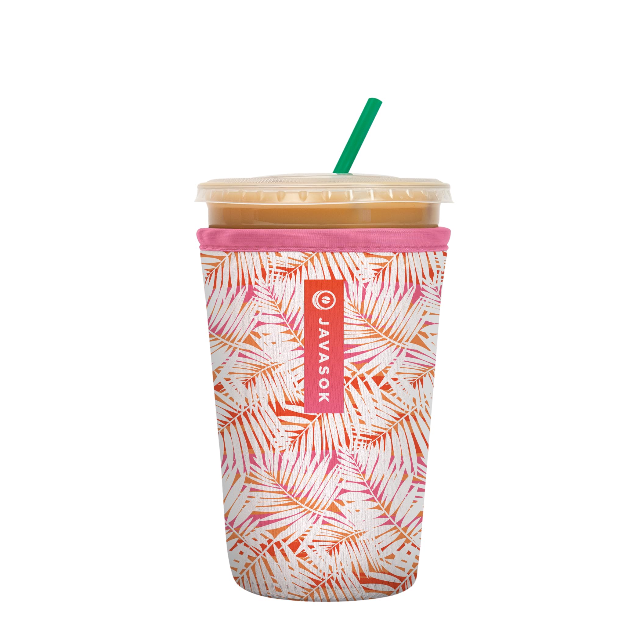 Sok It JavaSok Iced Coffee & Cold Soda Insulated Neoprene Cup Sleeve (Tropical Breeze, Medium: 22-28oz)