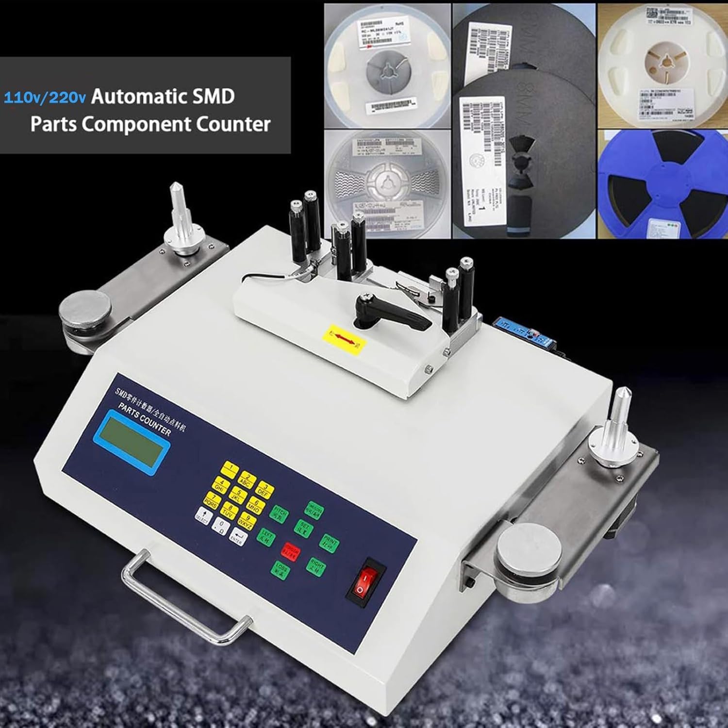SMT SMD Components Counter,50w Reel Parts Counter LCD Display, Electronic Parts Resistance Capacitance Counting Machine Automatic Electronic Material Spotting Machine,Leak Detection