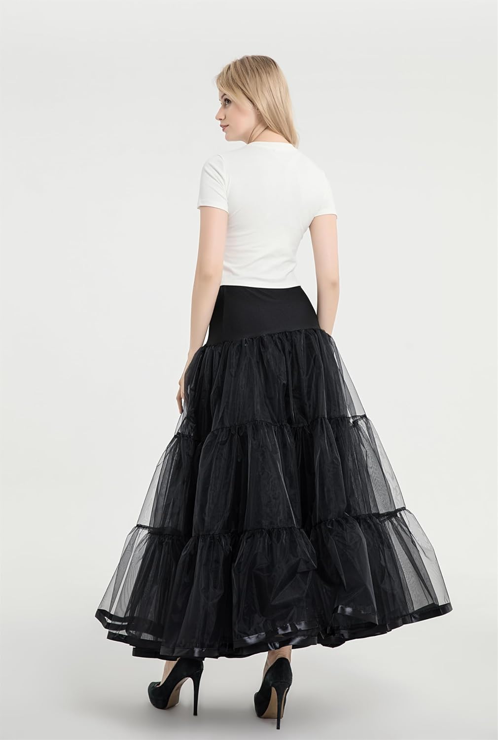 Women's Ankle Length Petticoat Bridal Wedding Slip Hoopless Crinoline Underskirt - Image 5