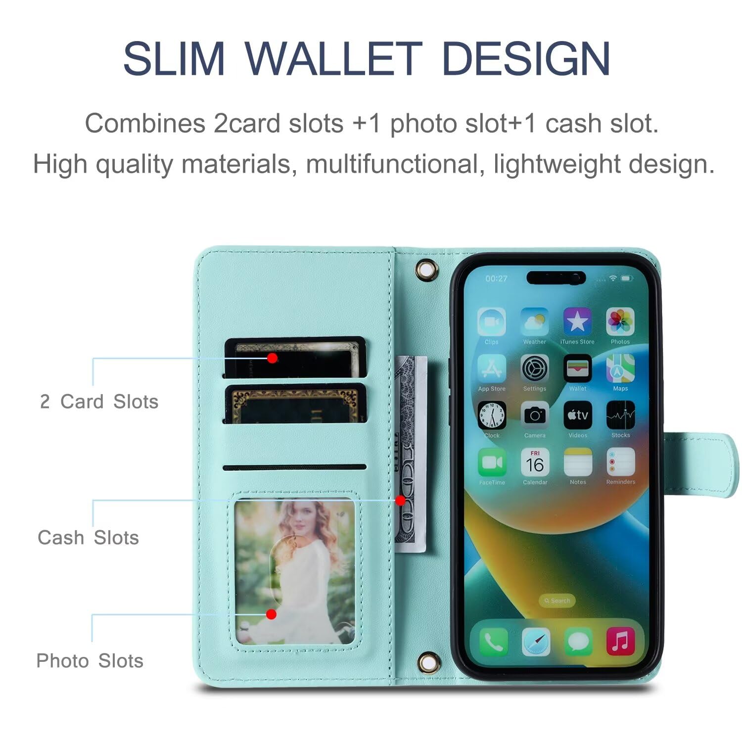Bravoday Cover per Oppo A52 4G / Oppo A72 / Oppo A92, Flip Custodia in Pelle PU Portafoglio Custodia per Oppo A52 4G / A72 / A92, con Slot per Schede, Blu