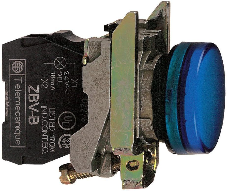 Telemecanique / Schneider Electric - XB4BVG6 - Pilot Light, Incan, 120V, Blue