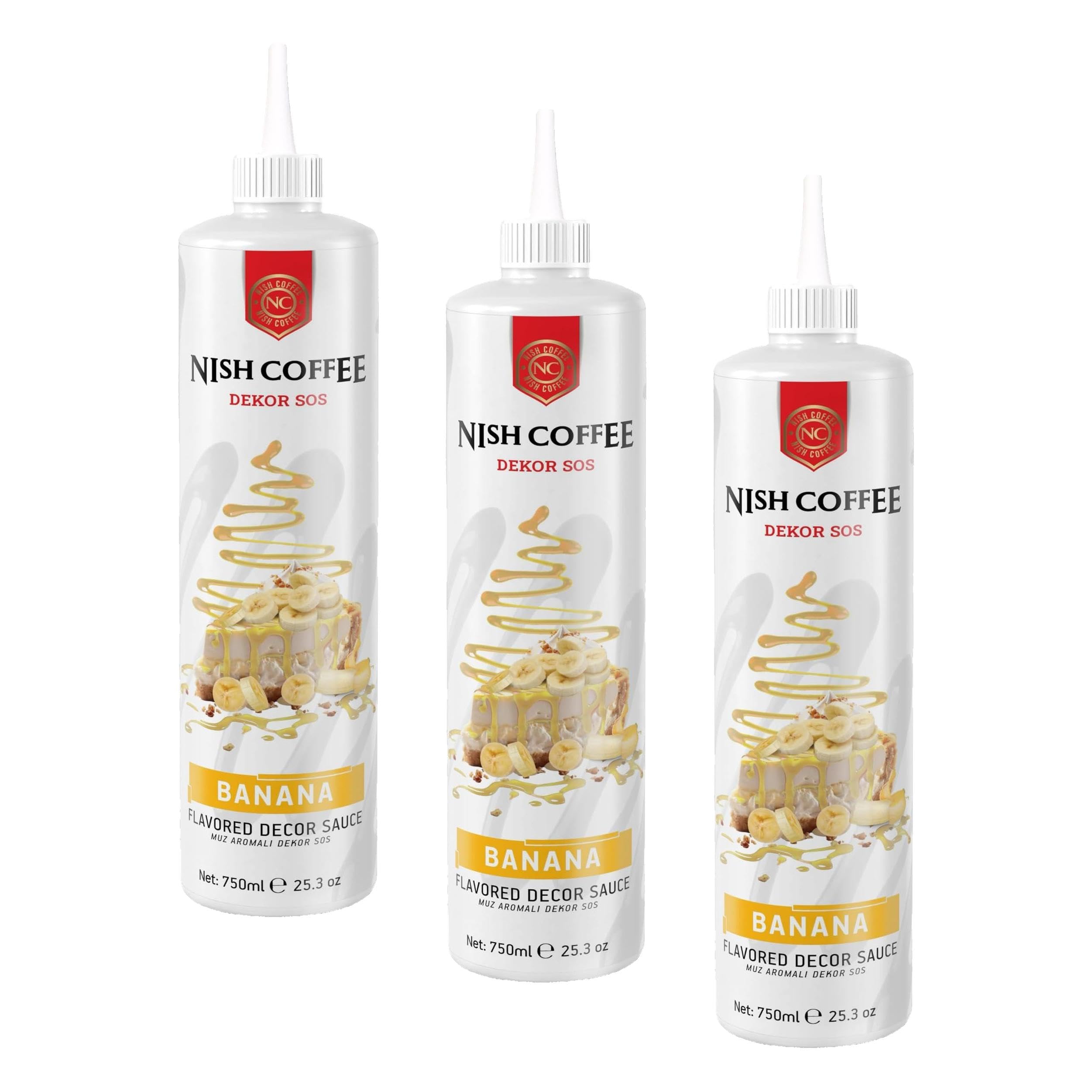 Nish Muz Aromalı Dekor Sos 750 Gram (3 paketi)